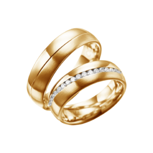 Aros de matrimonio con diamantes naturales Oro 18K
